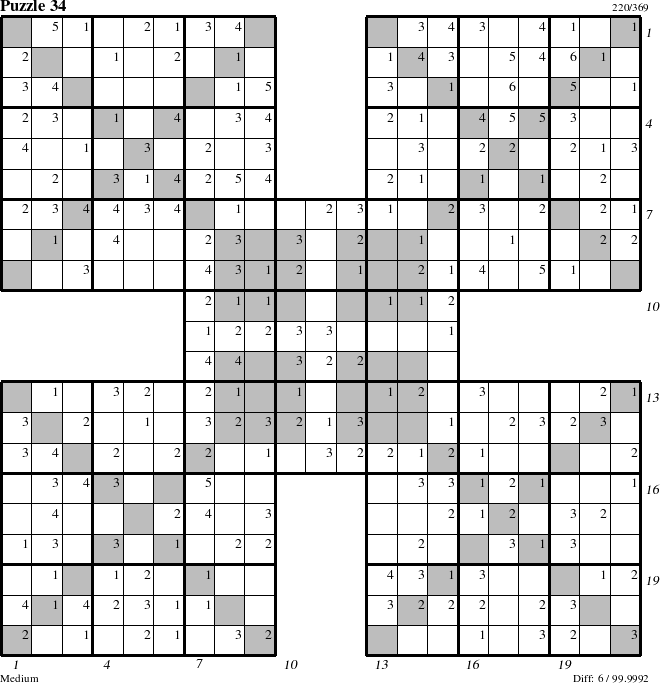 Step-by-Step Instructions for Puzzle 34 with all 6 steps marked