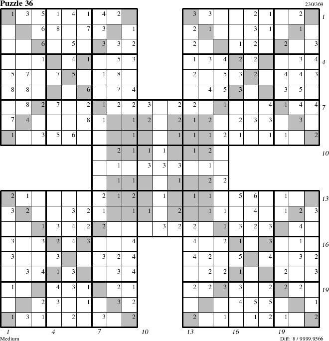 Step-by-Step Instructions for Puzzle 36 with all 8 steps marked