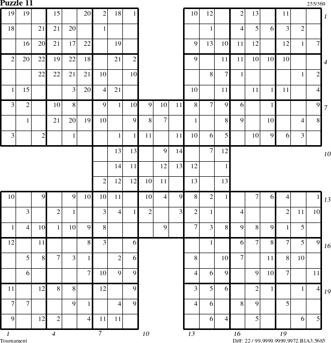 Step-by-Step Instructions for Puzzle 11 with all 22 steps marked