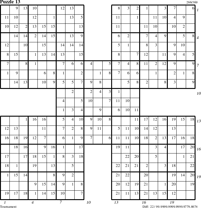 Step-by-Step Instructions for Puzzle 13 with all 22 steps marked