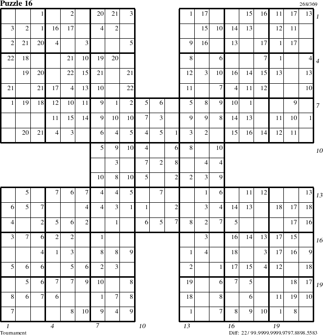 Step-by-Step Instructions for Puzzle 16 with all 22 steps marked