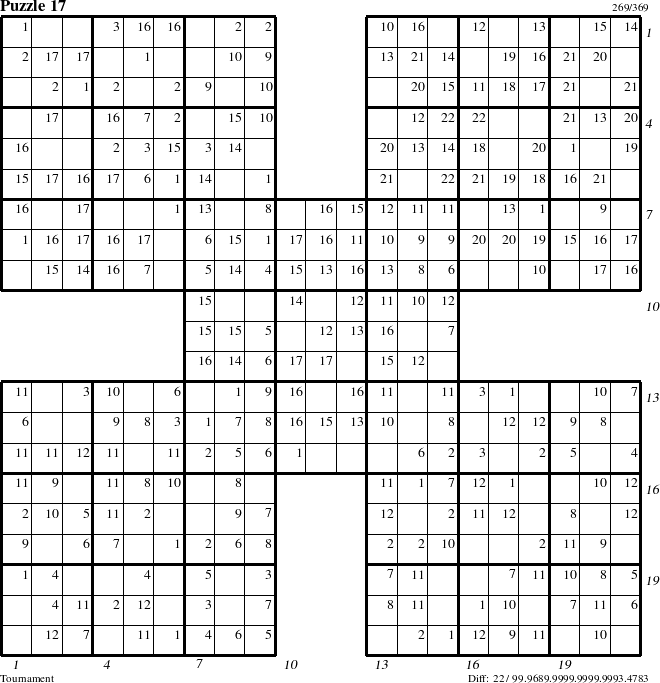 Step-by-Step Instructions for Puzzle 17 with all 22 steps marked