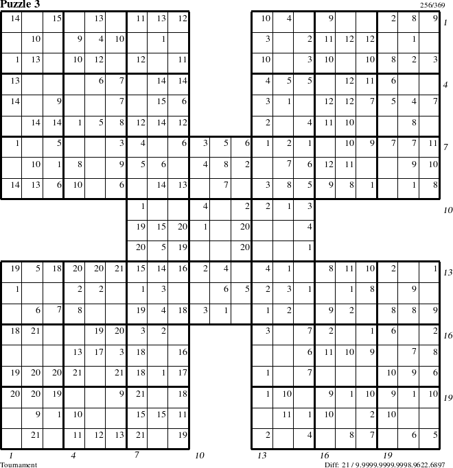 Step-by-Step Instructions for Puzzle 3 with all 21 steps marked