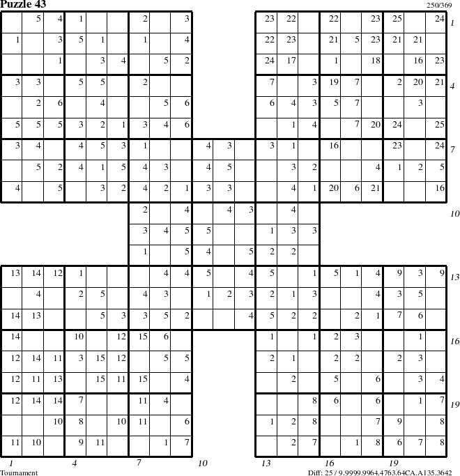 Step-by-Step Instructions for Puzzle 43 with all 25 steps marked