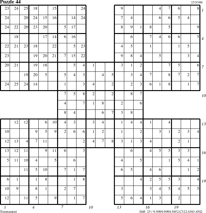 Step-by-Step Instructions for Puzzle 44 with all 25 steps marked