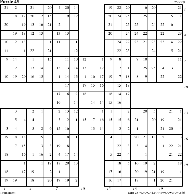 Step-by-Step Instructions for Puzzle 45 with all 25 steps marked