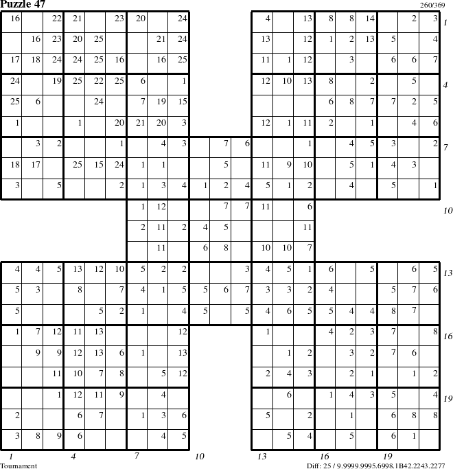 Step-by-Step Instructions for Puzzle 47 with all 25 steps marked