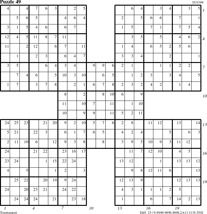 Step-by-Step Instructions for Puzzle 49 with all 25 steps marked