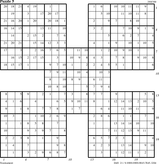 Step-by-Step Instructions for Puzzle 5 with all 21 steps marked