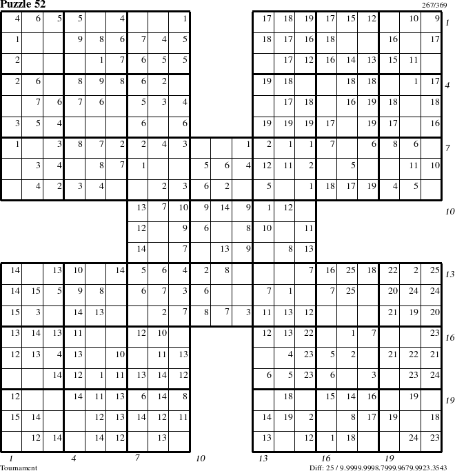 Step-by-Step Instructions for Puzzle 52 with all 25 steps marked