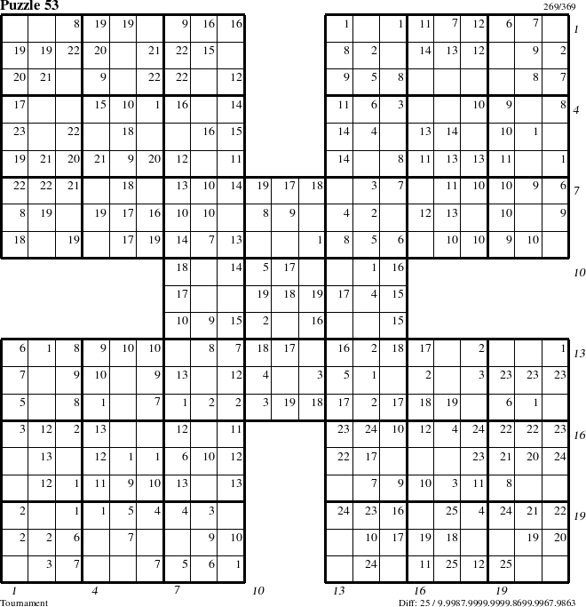 Step-by-Step Instructions for Puzzle 53 with all 25 steps marked