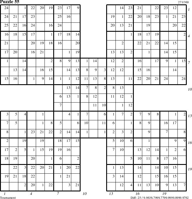 Step-by-Step Instructions for Puzzle 55 with all 25 steps marked