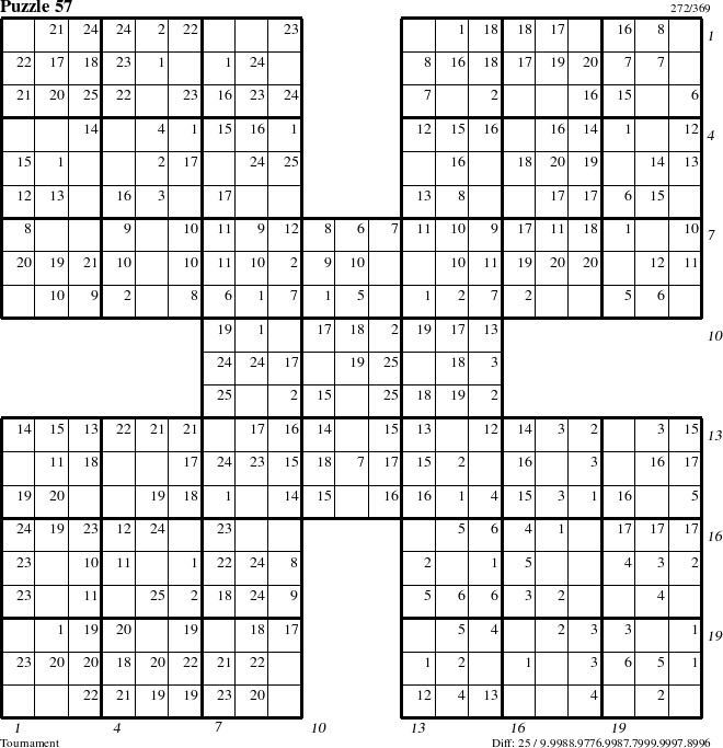 Step-by-Step Instructions for Puzzle 57 with all 25 steps marked