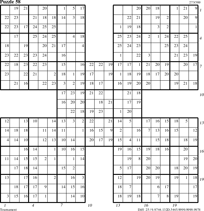 Step-by-Step Instructions for Puzzle 58 with all 25 steps marked