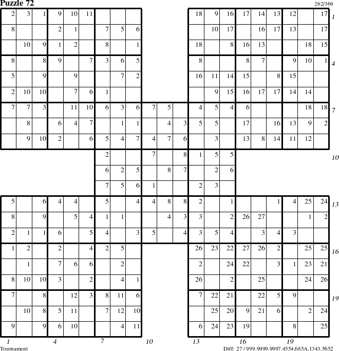 Step-by-Step Instructions for Puzzle 72 with all 27 steps marked