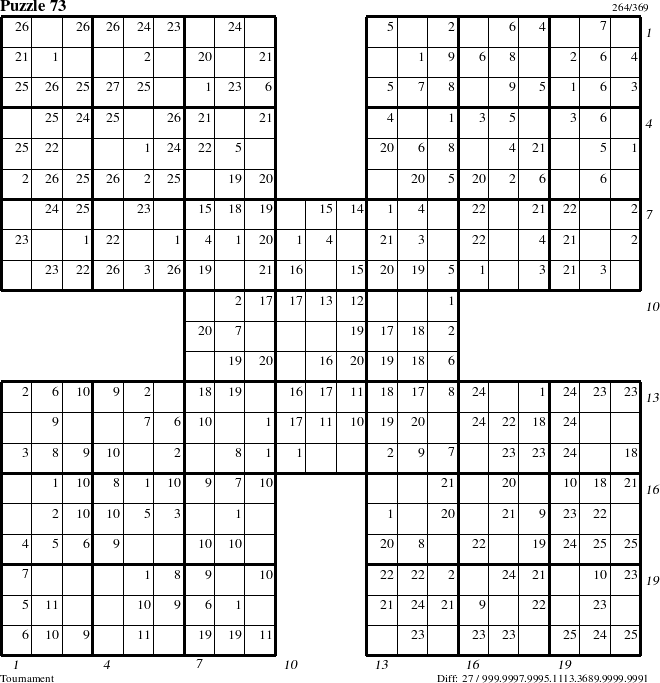 Step-by-Step Instructions for Puzzle 73 with all 27 steps marked