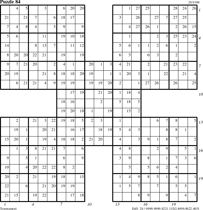 Step-by-Step Instructions for Puzzle 84 with all 28 steps marked