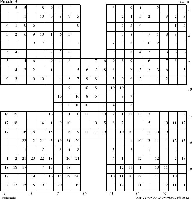 Step-by-Step Instructions for Puzzle 9 with all 22 steps marked