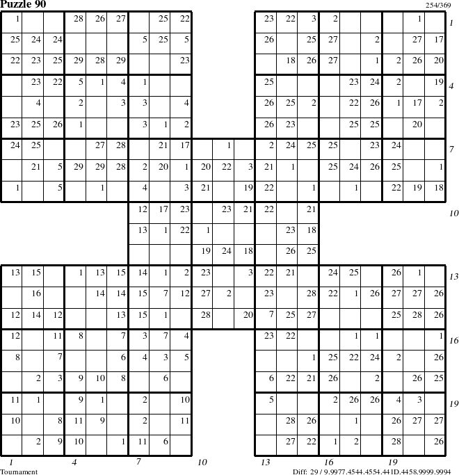 Step-by-Step Instructions for Puzzle 90 with all 29 steps marked