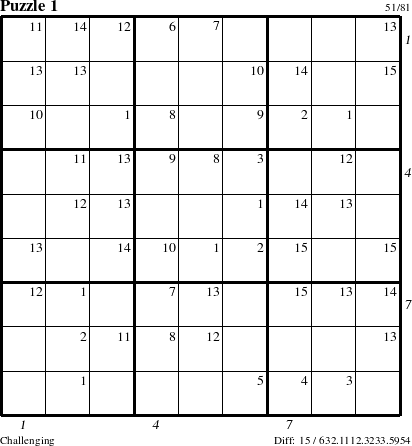 Step-by-Step Instructions for Puzzle 1 with all 15 steps marked