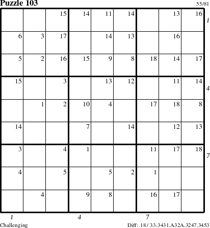 Step-by-Step Instructions for Puzzle 103 with all 18 steps marked