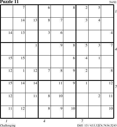 Step-by-Step Instructions for Puzzle 11 with all 15 steps marked