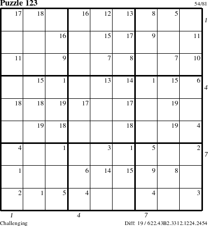 Step-by-Step Instructions for Puzzle 123 with all 19 steps marked