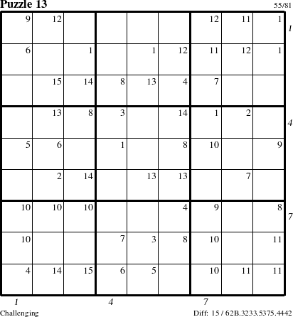 Step-by-Step Instructions for Puzzle 13 with all 15 steps marked