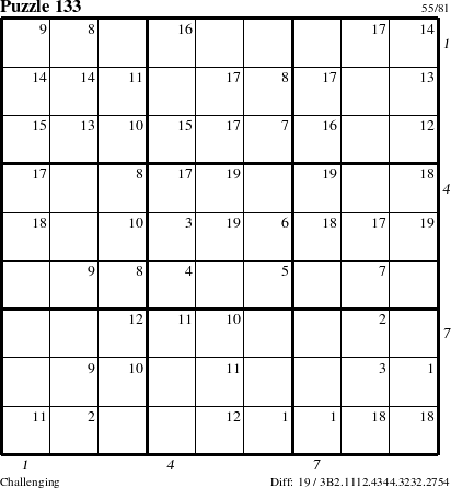 Step-by-Step Instructions for Puzzle 133 with all 19 steps marked