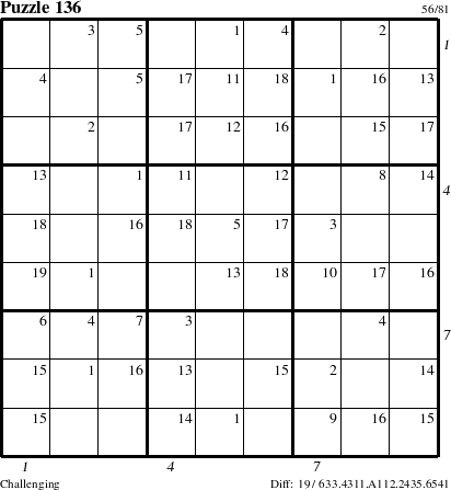 Step-by-Step Instructions for Puzzle 136 with all 19 steps marked