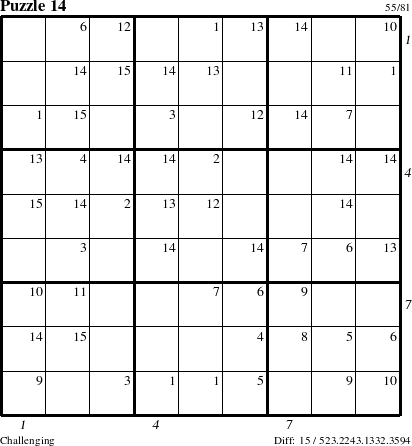 Step-by-Step Instructions for Puzzle 14 with all 15 steps marked