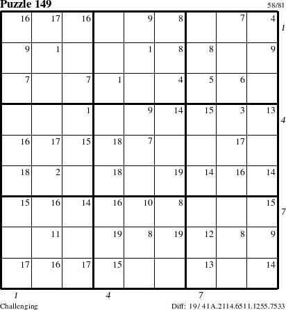 Step-by-Step Instructions for Puzzle 149 with all 19 steps marked