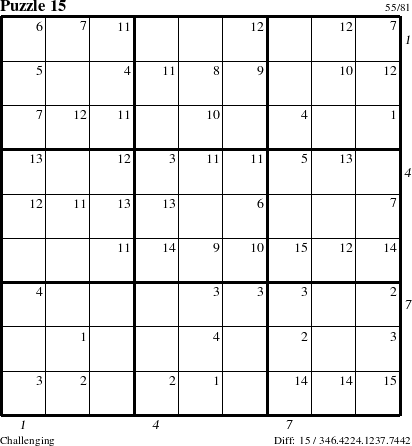 Step-by-Step Instructions for Puzzle 15 with all 15 steps marked