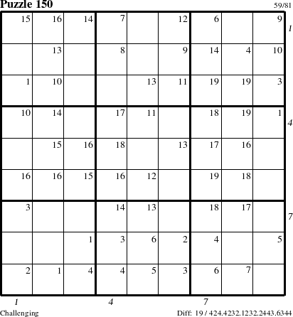 Step-by-Step Instructions for Puzzle 150 with all 19 steps marked