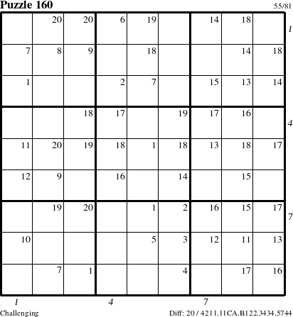 Step-by-Step Instructions for Puzzle 160 with all 20 steps marked