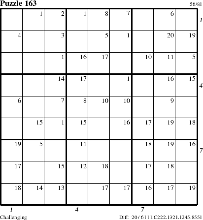 Step-by-Step Instructions for Puzzle 163 with all 20 steps marked