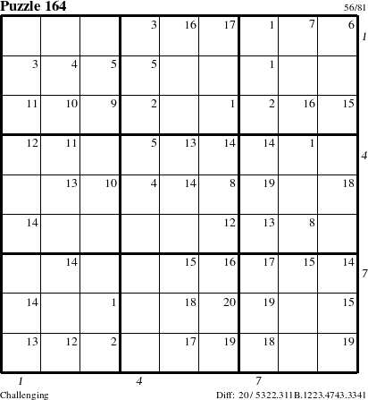 Step-by-Step Instructions for Puzzle 164 with all 20 steps marked