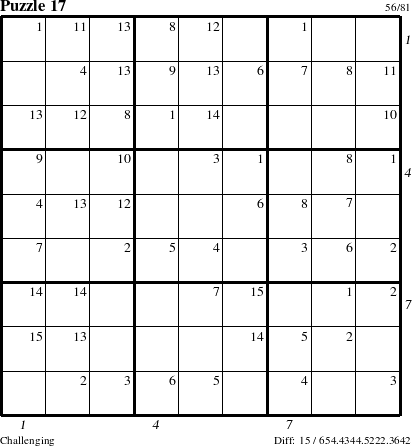 Step-by-Step Instructions for Puzzle 17 with all 15 steps marked