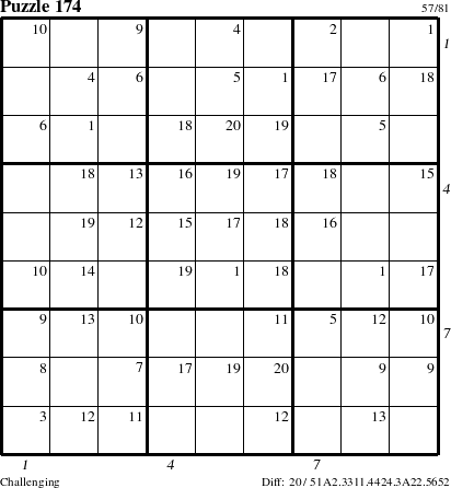 Step-by-Step Instructions for Puzzle 174 with all 20 steps marked