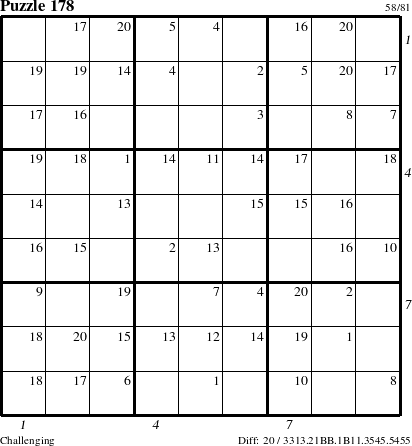 Step-by-Step Instructions for Puzzle 178 with all 20 steps marked