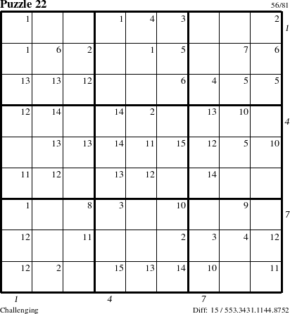 Step-by-Step Instructions for Puzzle 22 with all 15 steps marked