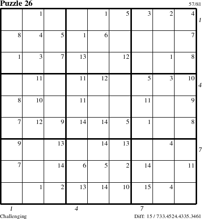 Step-by-Step Instructions for Puzzle 26 with all 15 steps marked