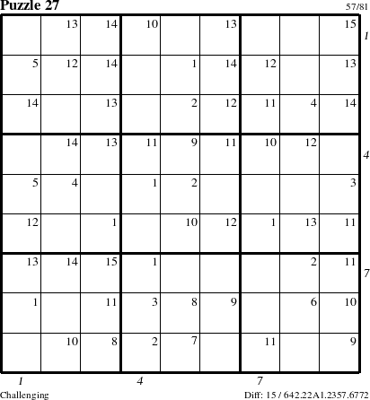 Step-by-Step Instructions for Puzzle 27 with all 15 steps marked