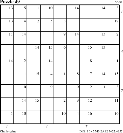 Step-by-Step Instructions for Puzzle 49 with all 16 steps marked