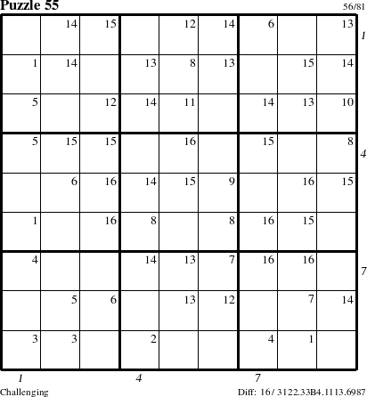 Step-by-Step Instructions for Puzzle 55 with all 16 steps marked