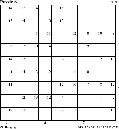 Step-by-Step Instructions for Puzzle 6 with all 15 steps marked