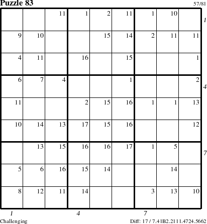 Step-by-Step Instructions for Puzzle 83 with all 17 steps marked