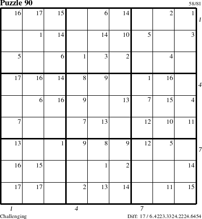 Step-by-Step Instructions for Puzzle 90 with all 17 steps marked