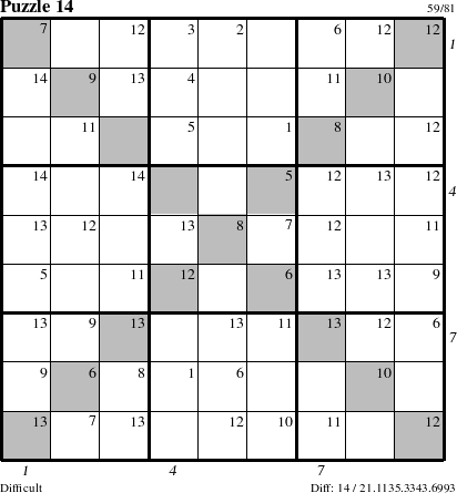 Step-by-Step Instructions for Puzzle 14 with all 14 steps marked