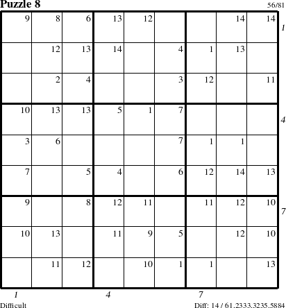 Step-by-Step Instructions for Puzzle 8 with all 14 steps marked